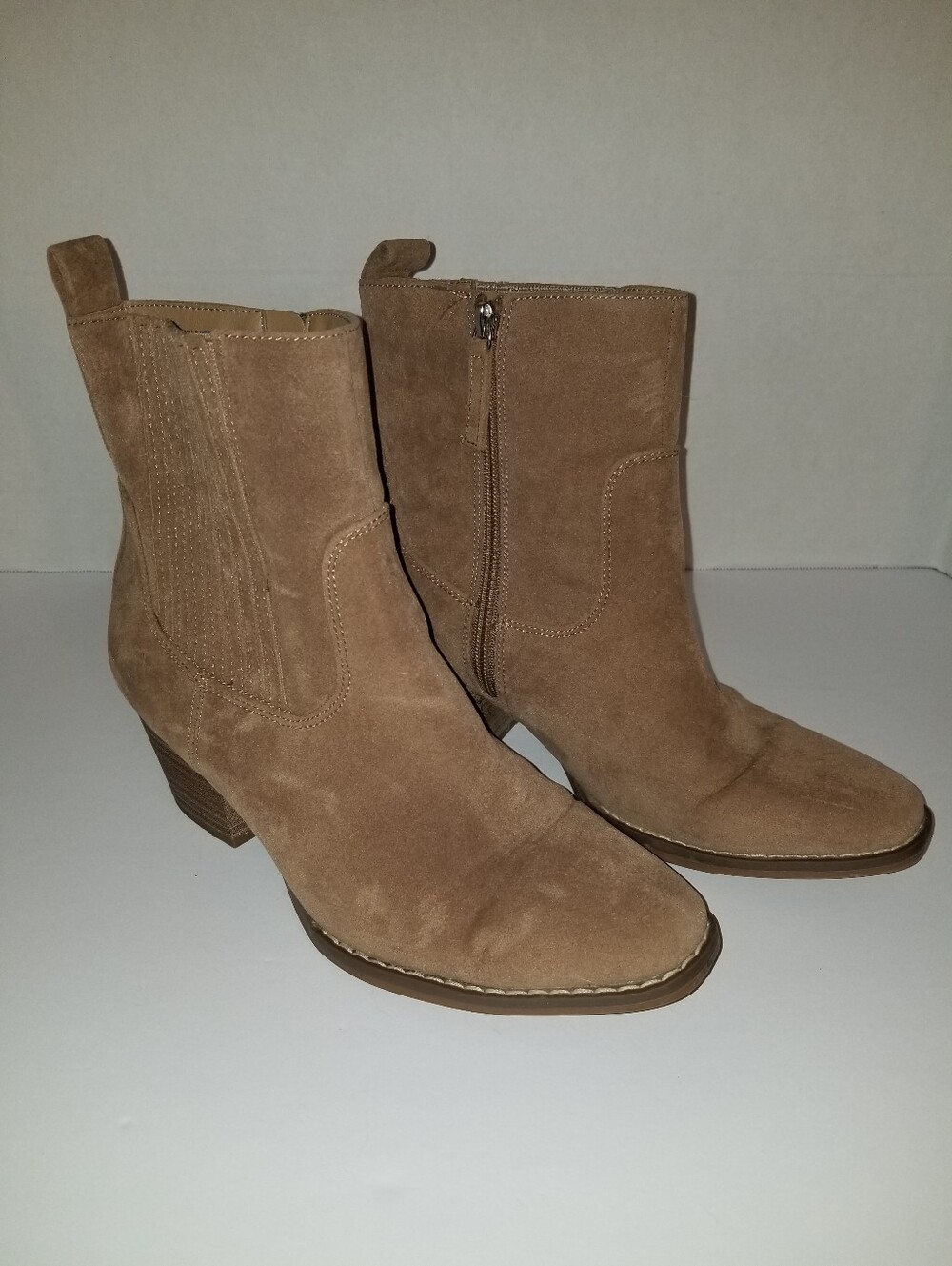 Women’s Ankle Bootie Boots Tan Brown Heels 8.5